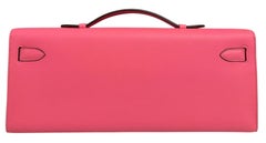 Hermes Kelly Cut Clutch Rose Azalee Azalee Rosa Swift Leder Gold Hardware Selten
