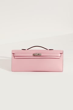 Hermès Kelly Cut Clutch Rose Sakura Palladium Hardware
