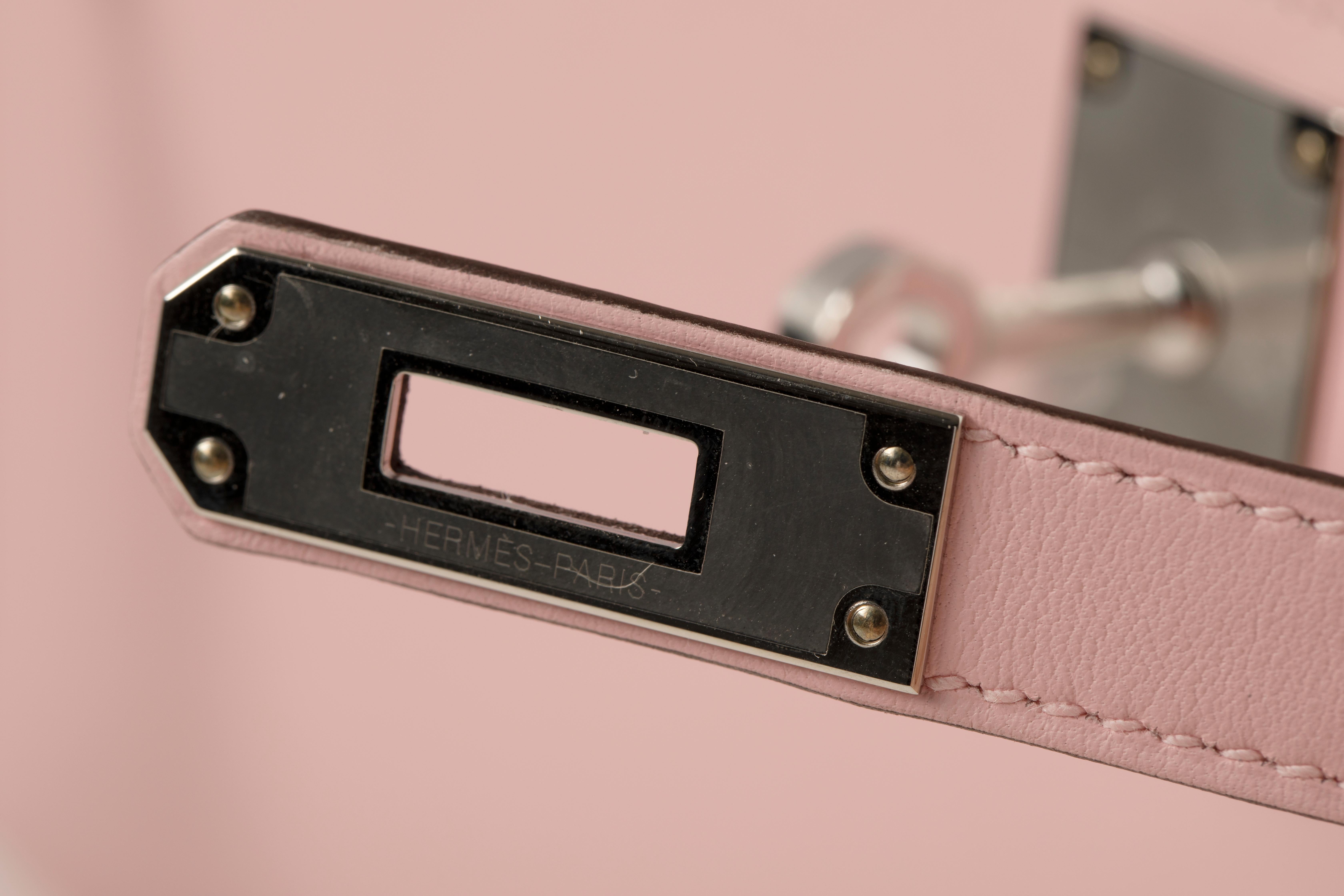 Women's or Men's Hermès Kelly Cut Clutch Rose Sakura Palladium Hardware