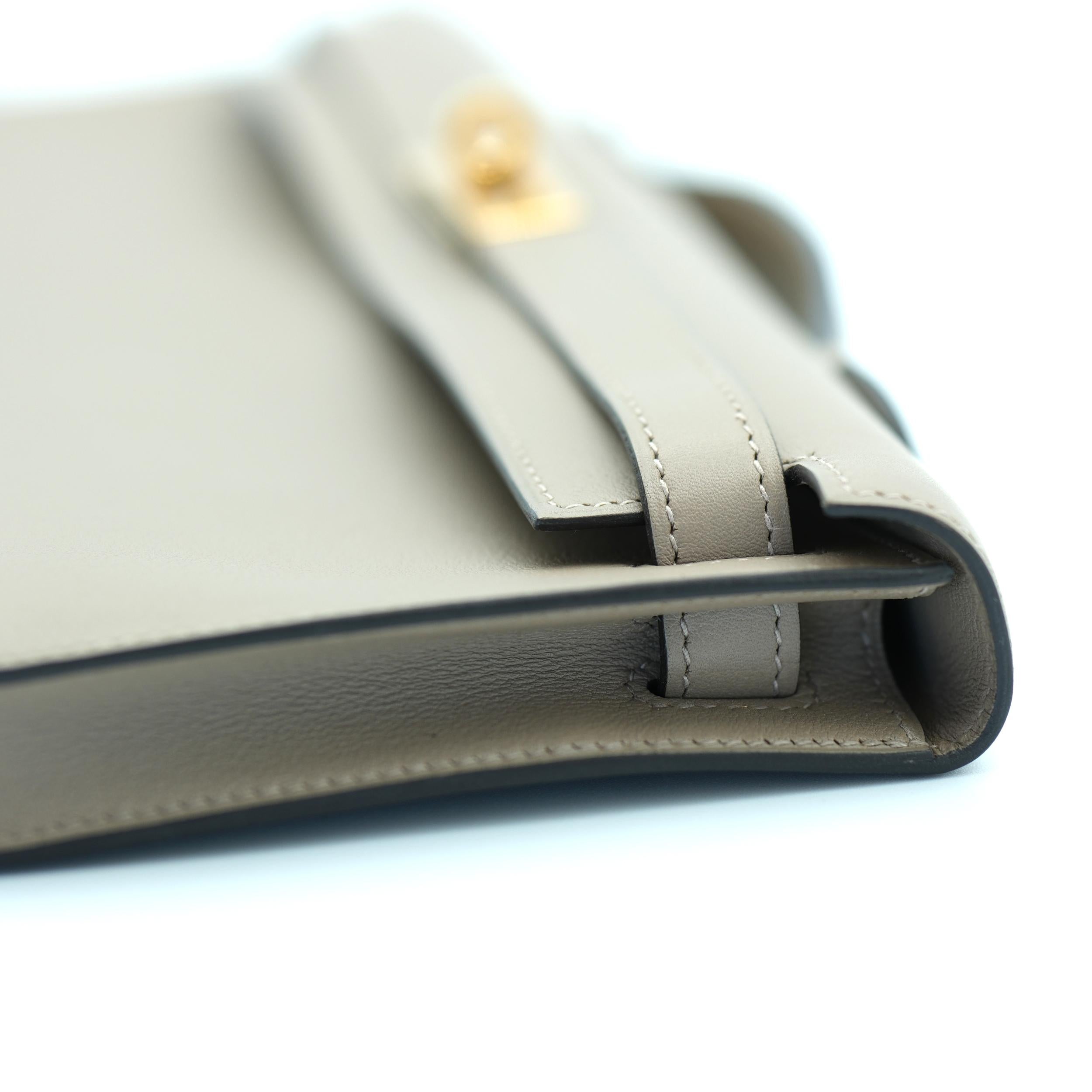 Hermes Kelly Cut Gris Asphalt Swift avec quincaillerie dorée en vente 1