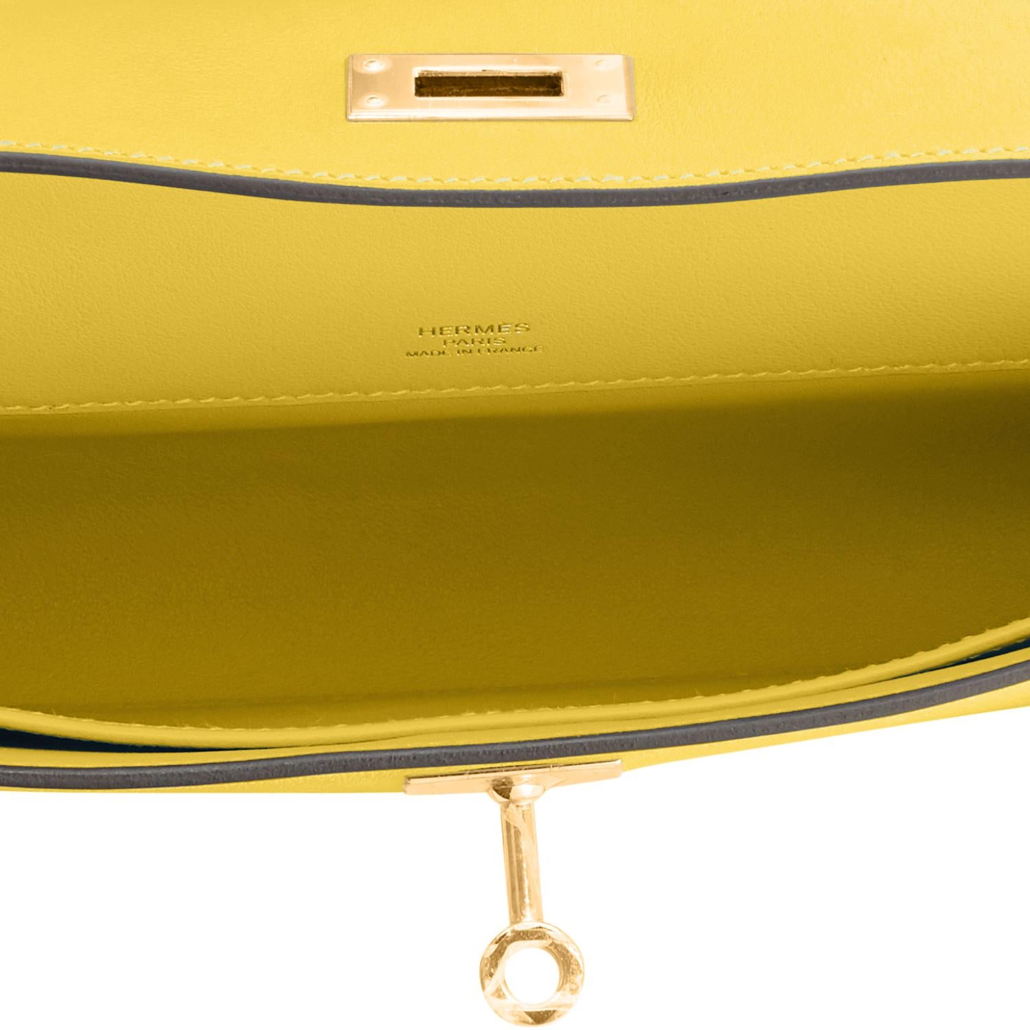 Hermes Kelly Cut Lime Swift Gold Hardware Y Stamp, 2020 at 1stDibs