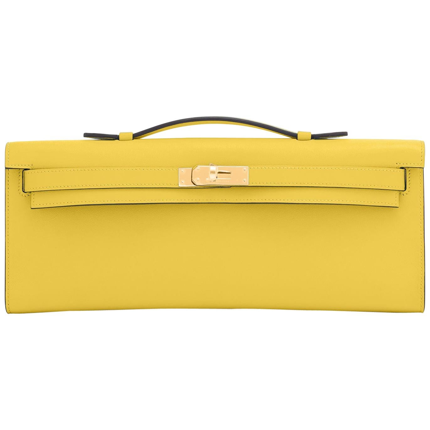 Hermes Kelly Cut Lime Swift Gold Hardware Y Stamp, 2020