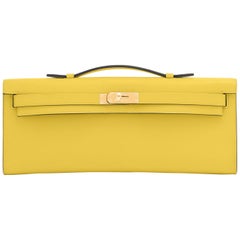 Hermes Kelly Lime Swift Gold Hardware Y Stempel mit Schliff von Hermes, 2020