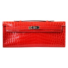 Hermès Kelly Cut Niloticus Crocodile Clutch with Palladium HDW