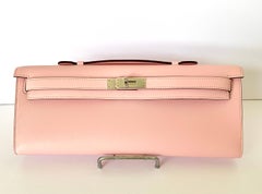 Hermes Kelly Cut Rose Sakura Pink Bag Clutch