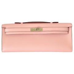 Hermes Kelly Cut Rose Sakura Pink Bag Clutch 