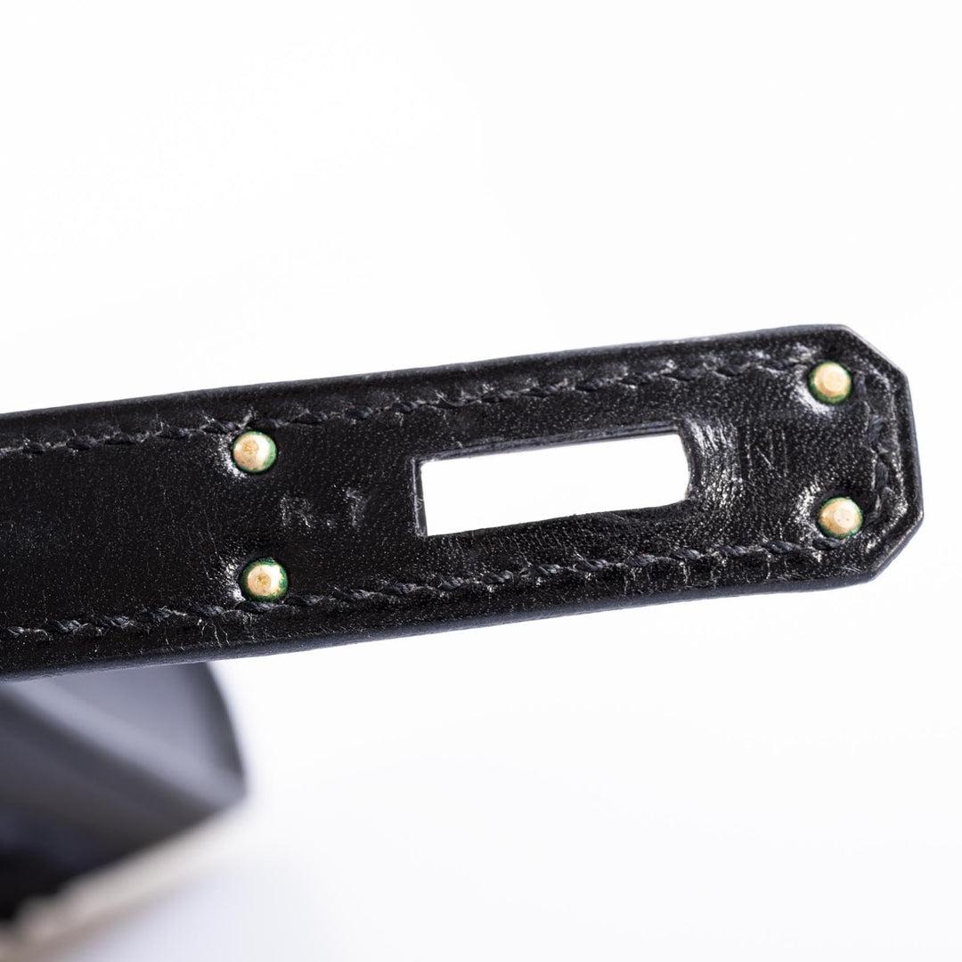 Hermès Kelly Cut So-Black Calf Box Leather with Feathers Black PVD Hardware For Sale 4