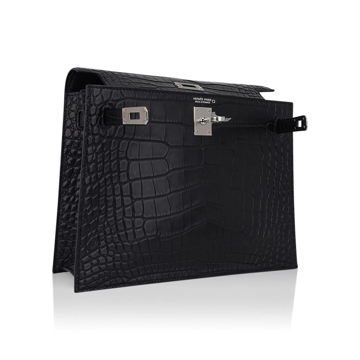Hermes Kelly Danse Bag Matte Black Crocodile Rare Limited Edition 3