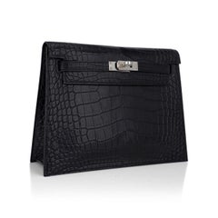 Hermes Kelly Danse Bag Matte Black Crocodile Rare Limited Edition