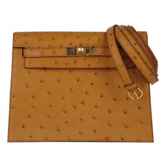 Hermes Kelly Bag 28cm Bleuet Ostrich Gold Hardware