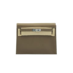 Hermes Kelly Danse II Verso Etoupe Vert Foncé Evercolor avec Palladium Hardwar