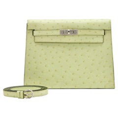 Hermes Kelly Danse Jaune Milton Straußenleder Palladium Hardware