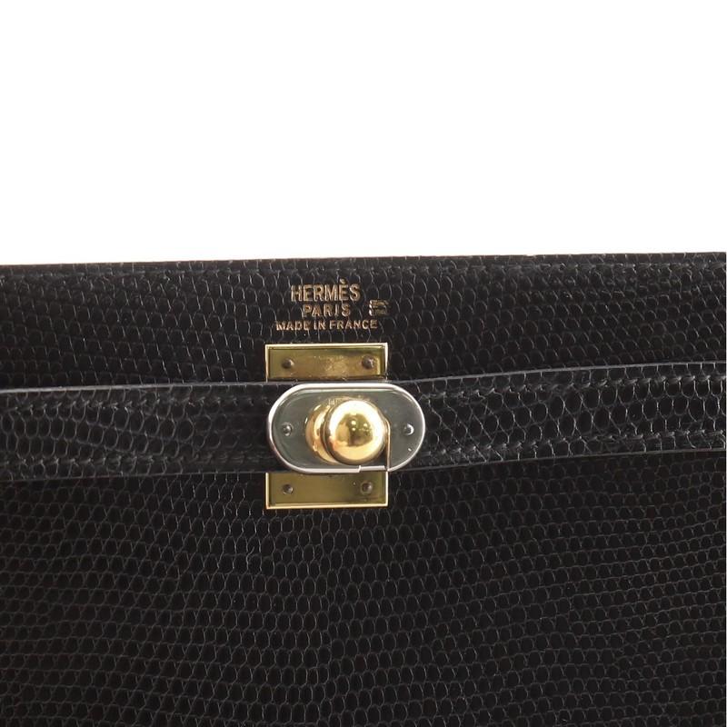 Black Hermes Kelly Danse Pochette Lizard