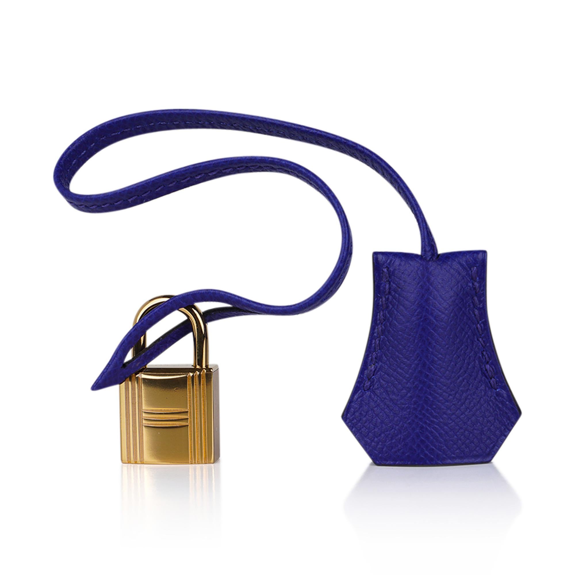 Hermes Kelly Depeche HSS 38 Porte-documents Bleu Electric Gold Hardware Epsom Leather  en vente 5
