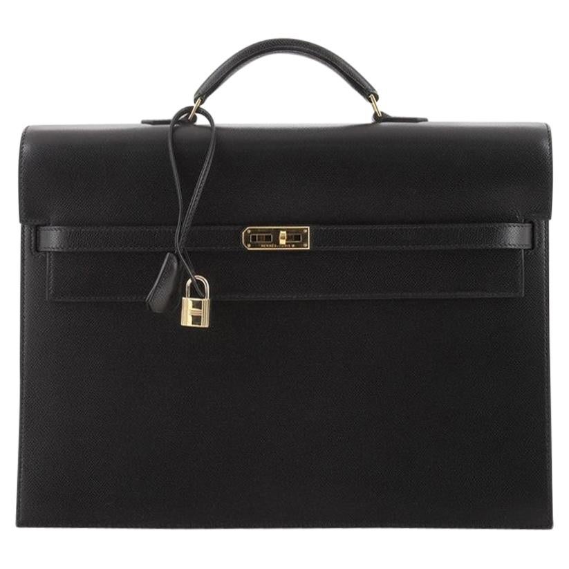 Hermes Gold Courchevel Leather Kelly Depeche Briefcase 38 Bag Hermes