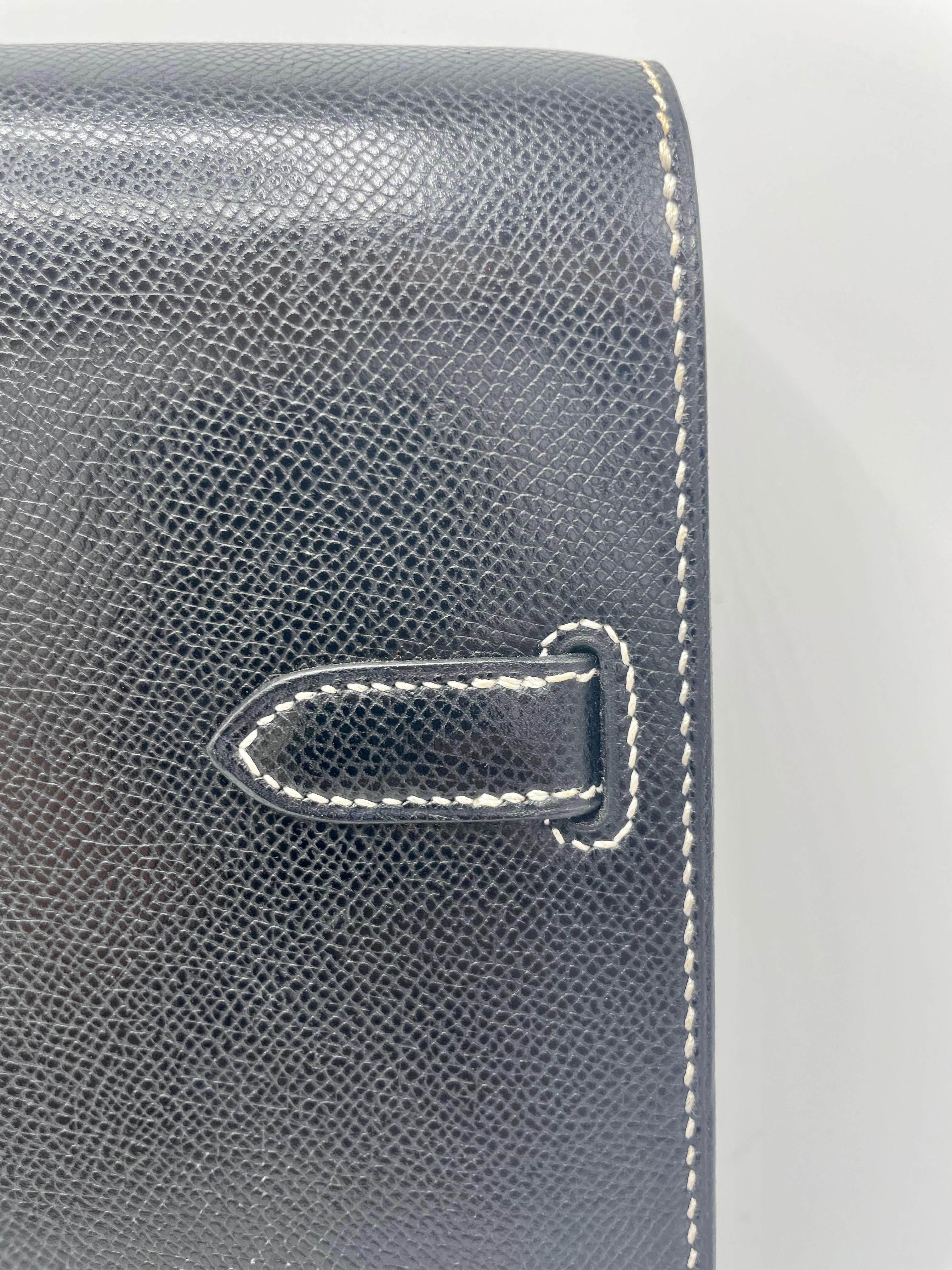 Hermès Kelly Depeche Epsom Bleu foncé 38cm en vente 10