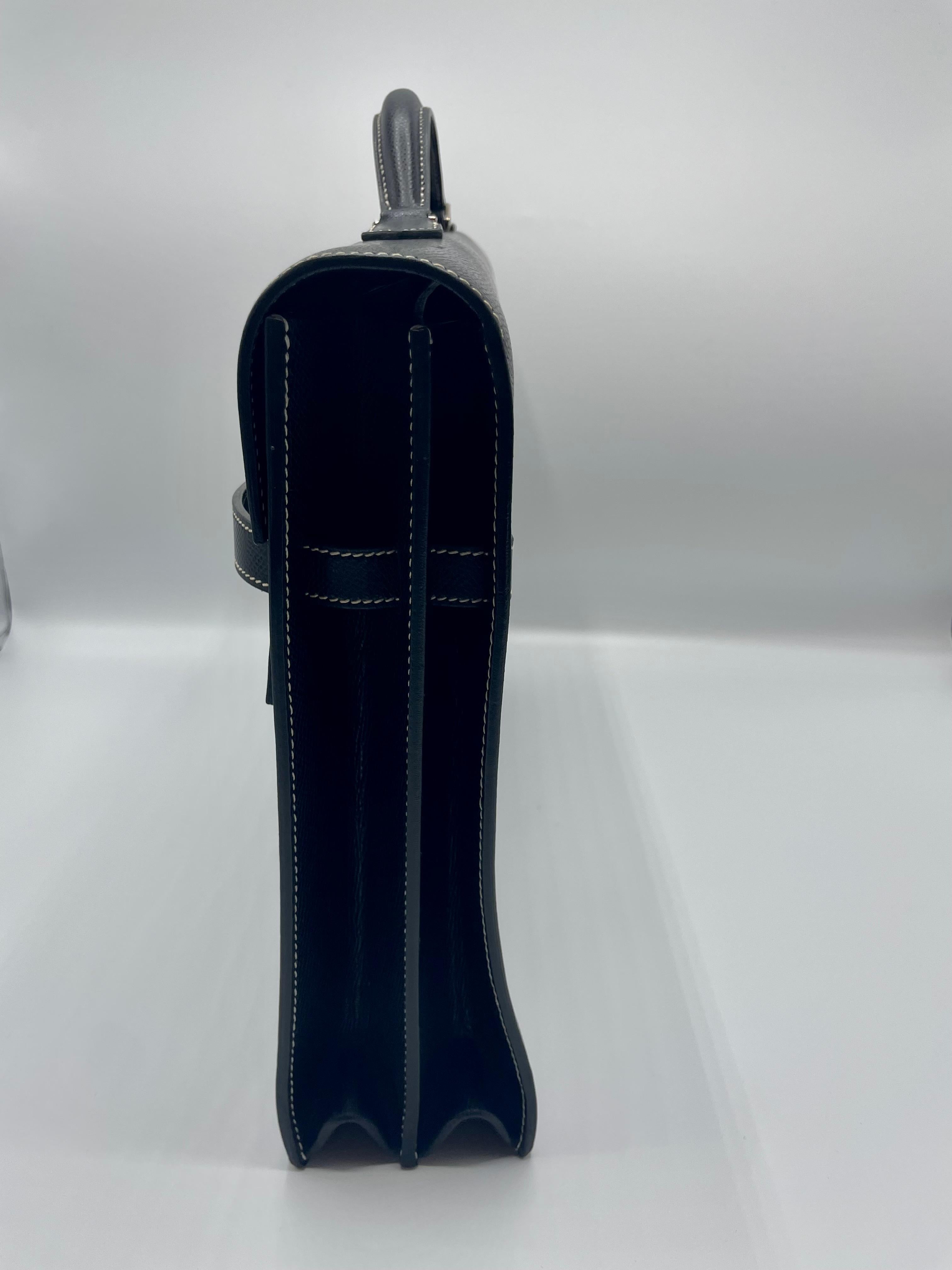 Hermès Kelly Depeche Epsom Bleu foncé 38cm en vente 12