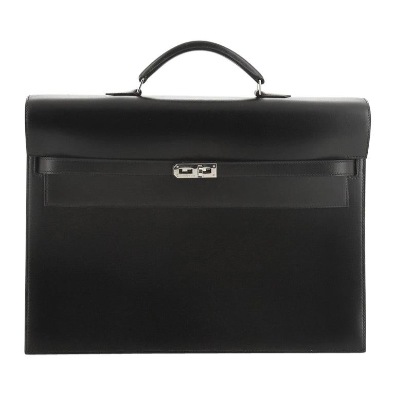 Hermes Kelly Depeche Handbag Box Calf 38 at 1stDibs