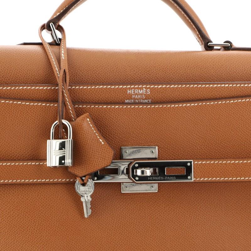 Brown Hermes Kelly Depeche Handbag Epsom 38