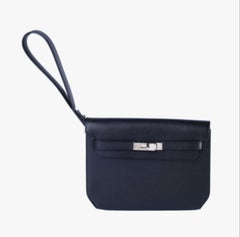 Hermès Kelly Dépêches 25 Noir Galop d’Hermès Palladium Hardware - '20s