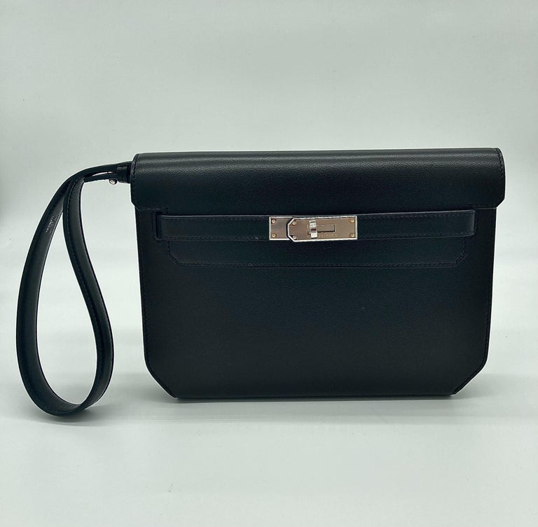 Hermes Birkin Shadow Clutch Clutch Bag Pouch Veau Swift Black Auction