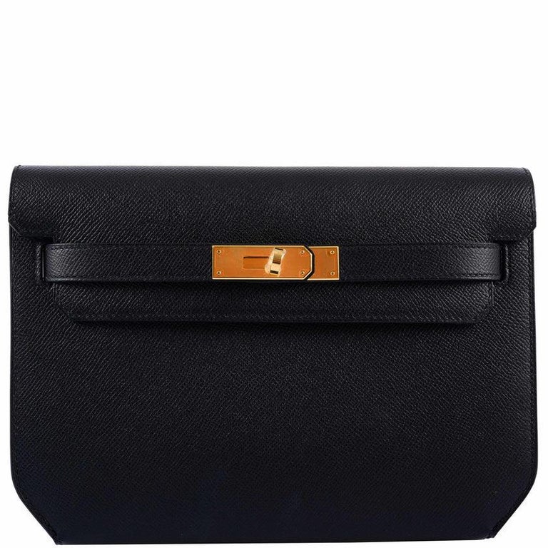 Hermès Kelly Depeches 25 Pochette Noir Epsom Gold Hardware - 2019 En vente  sur 1stDibs | pochette hermès homme kelly