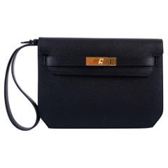 Hermès Kelly 25 Sellier Indigo and Rouge H Contour and Gold Epsom Gold