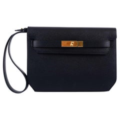 Hermès Kelly Depeches 25 Pochette Noir Epsom Gold Hardware - 2019