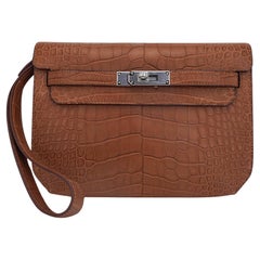 Hermes Kelly Depeches 25 Gris Etain Togo Calfskin Clutch