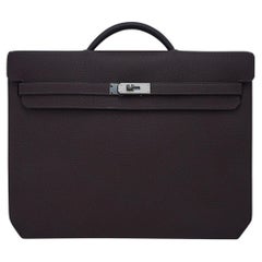 Hermes Kelly Depeches 36 Briefcase Ebene Palladium Hardware Epsom Leather