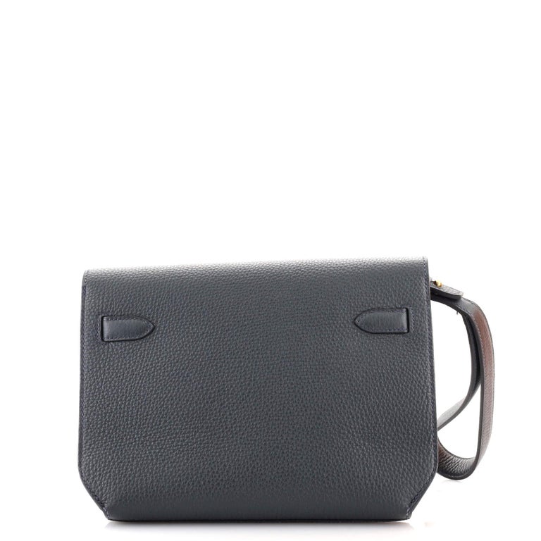 Hermes Bleu Nuit Togo Leather Kelly Depeches 25 Pouch Hermes