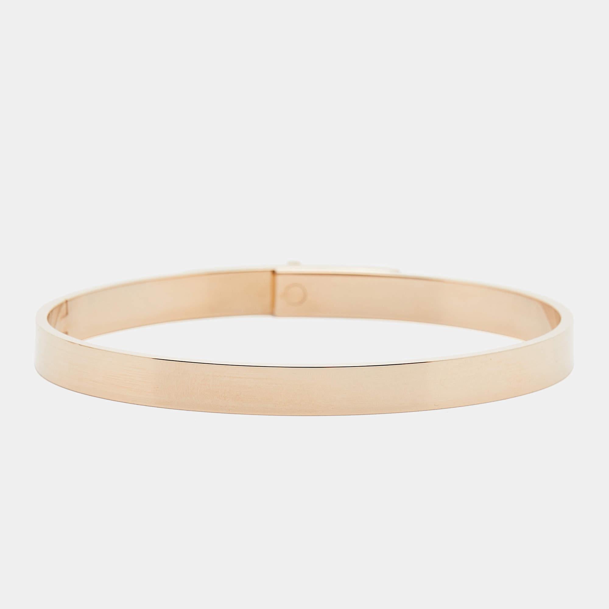 Women's Hermès Kelly Diamond 18k Rose Gold Bracelet