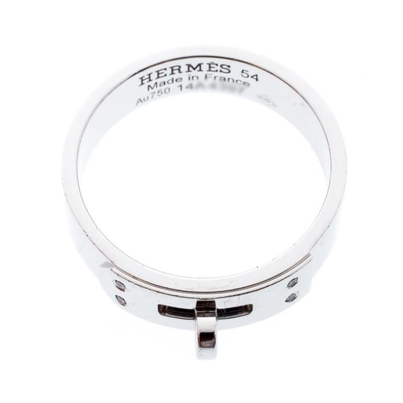 hermes kelly ring silver