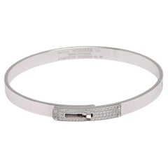 Hermès 18-Karat White Gold Diamond Encrusted Kelly Bracelet Size Large, Handbags and Accessories Online, 2019