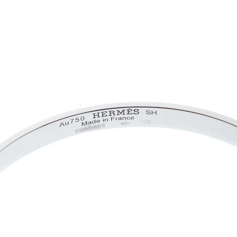 Contemporary Hermes Kelly Diamond 18k White Gold SH Bracelet
