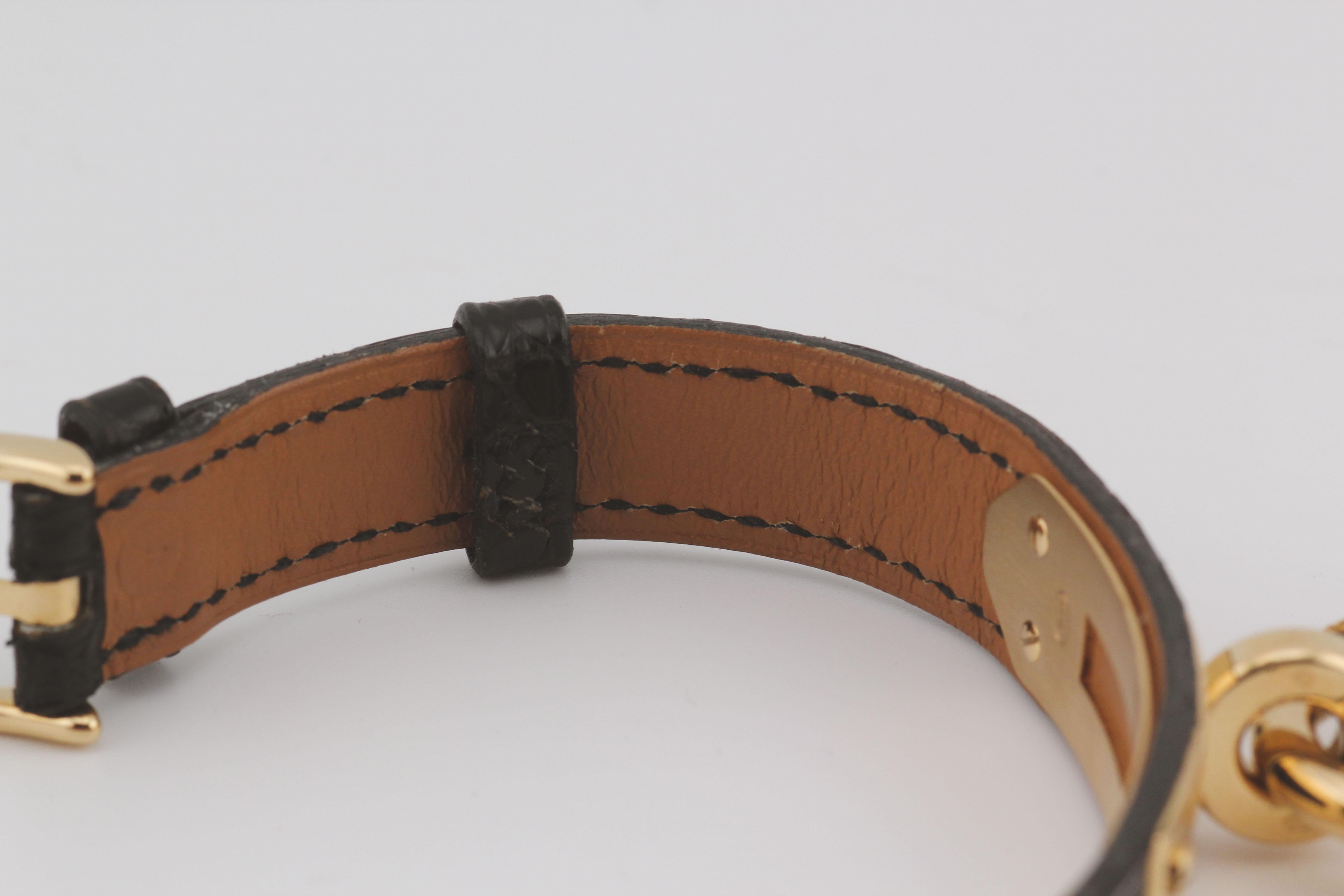 Hermes Kelly Diamond 18K Yellow Gold Wristwatch 7