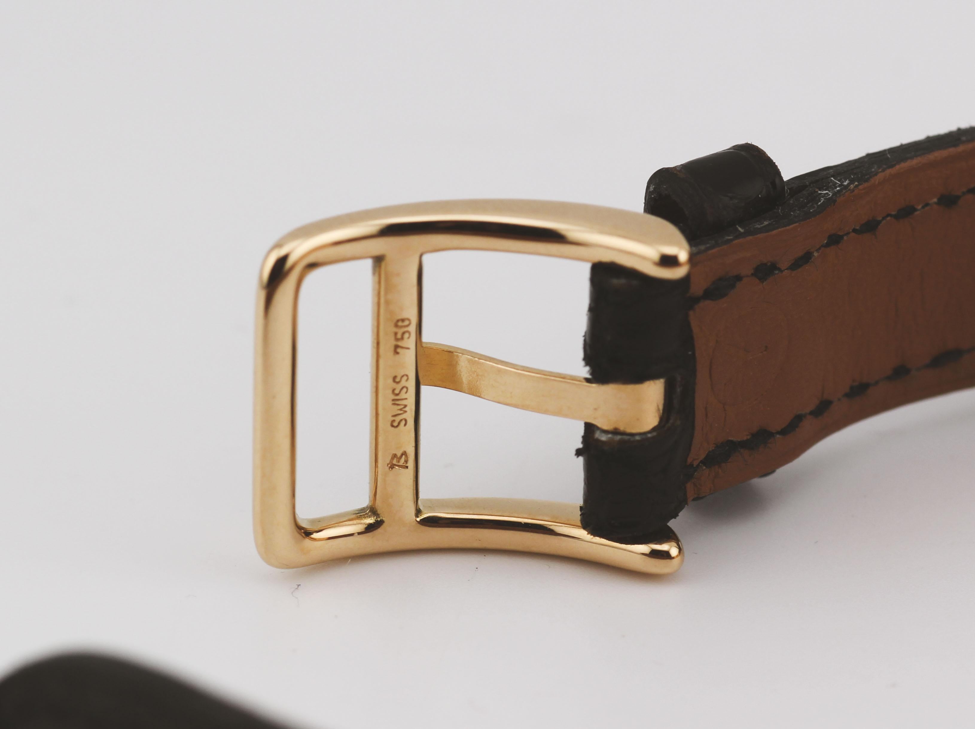Hermes Kelly Diamond 18K Yellow Gold Wristwatch 8