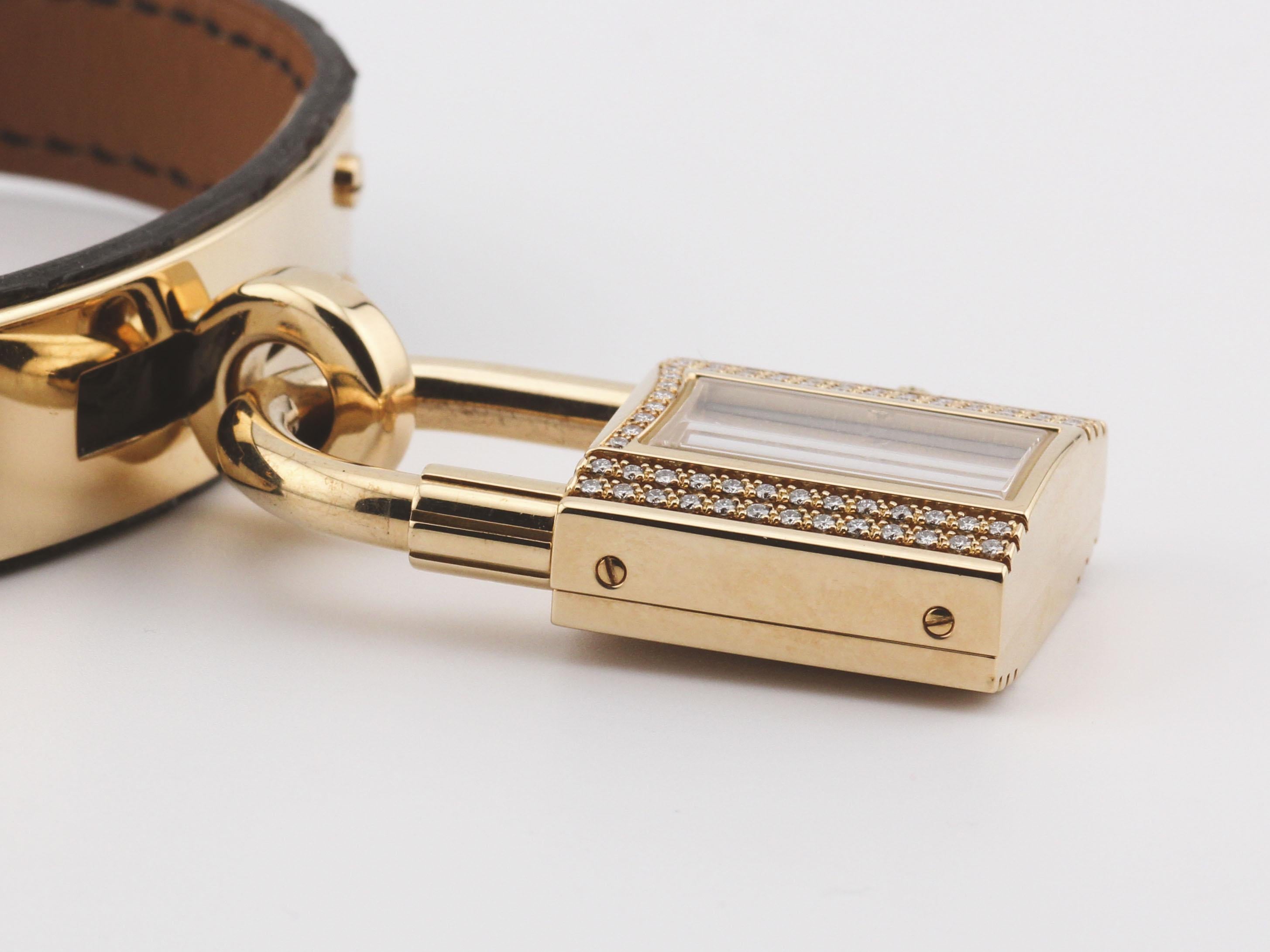 Hermes Kelly Diamond 18K Yellow Gold Wristwatch 1