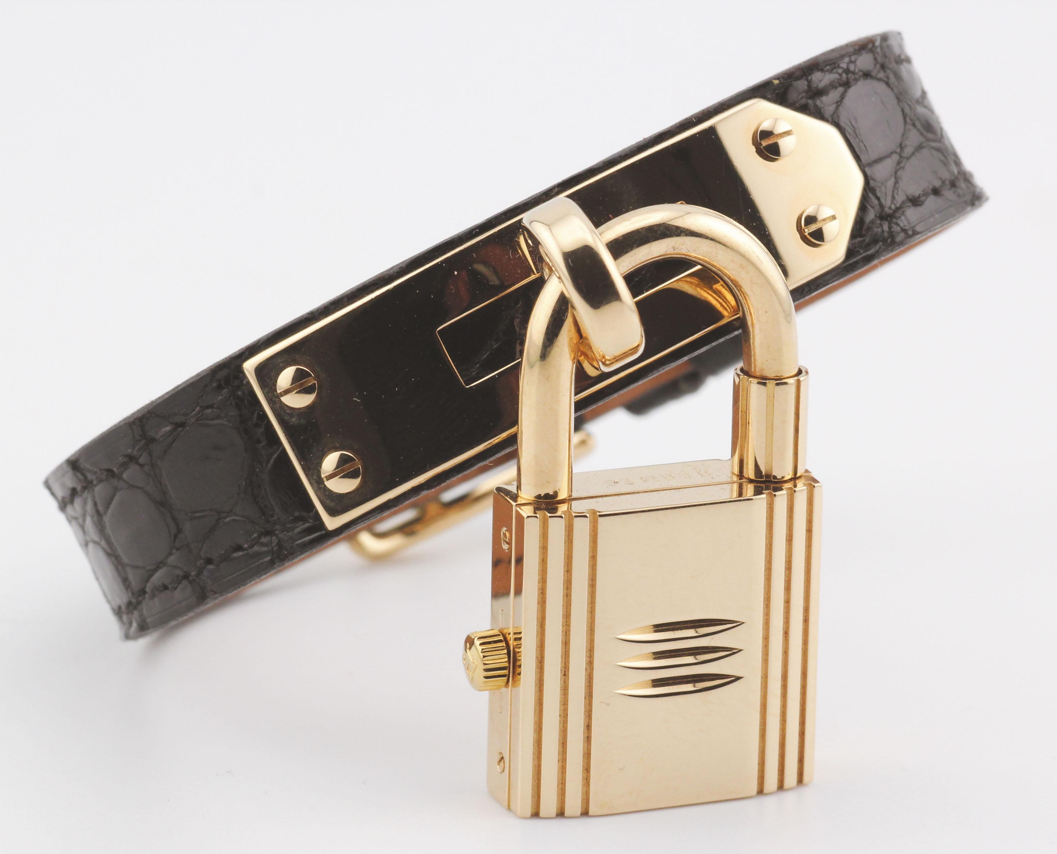 Hermes Kelly Diamond 18K Yellow Gold Wristwatch 2