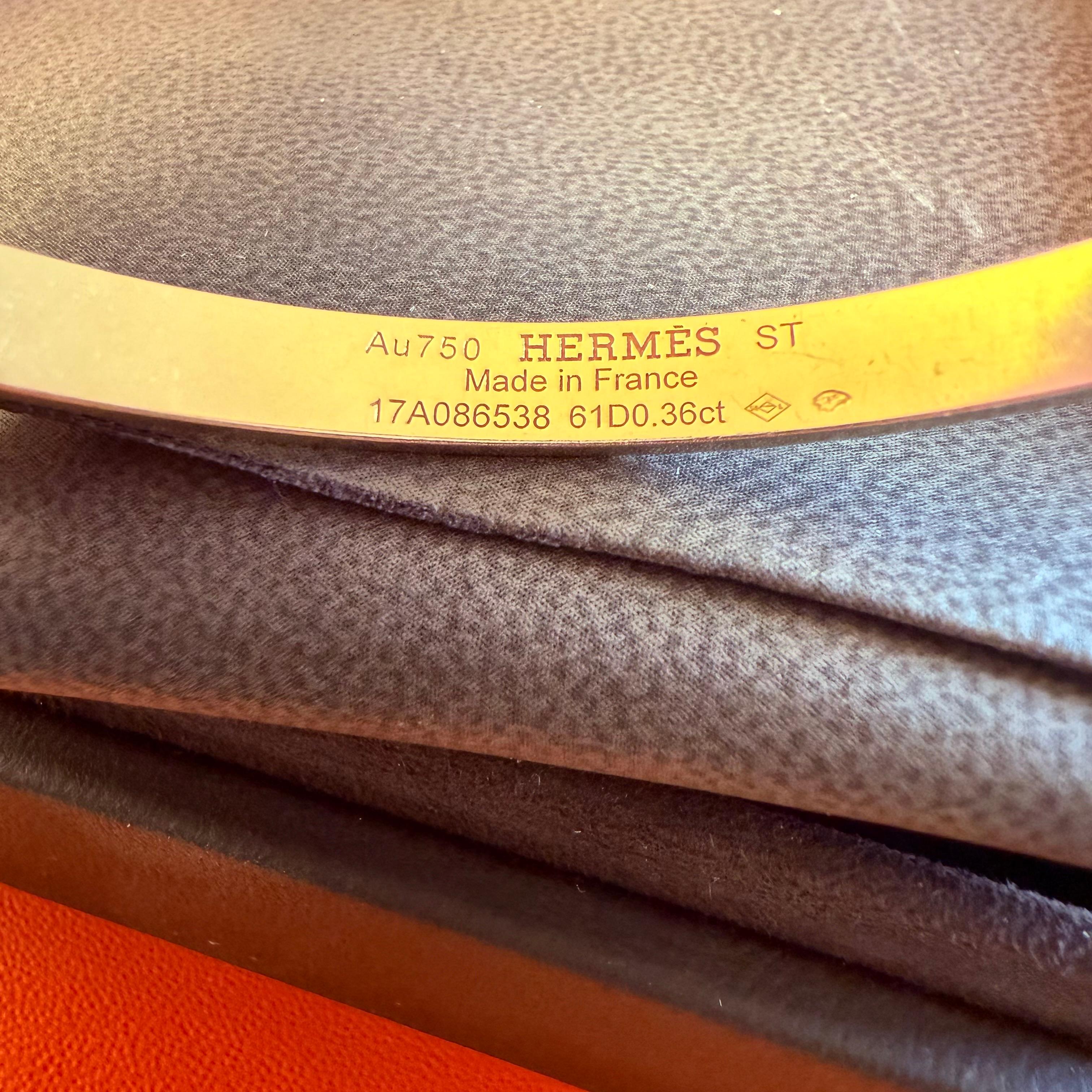 Hermes Kelly Diamond And Yellow Gold Bracelet 5