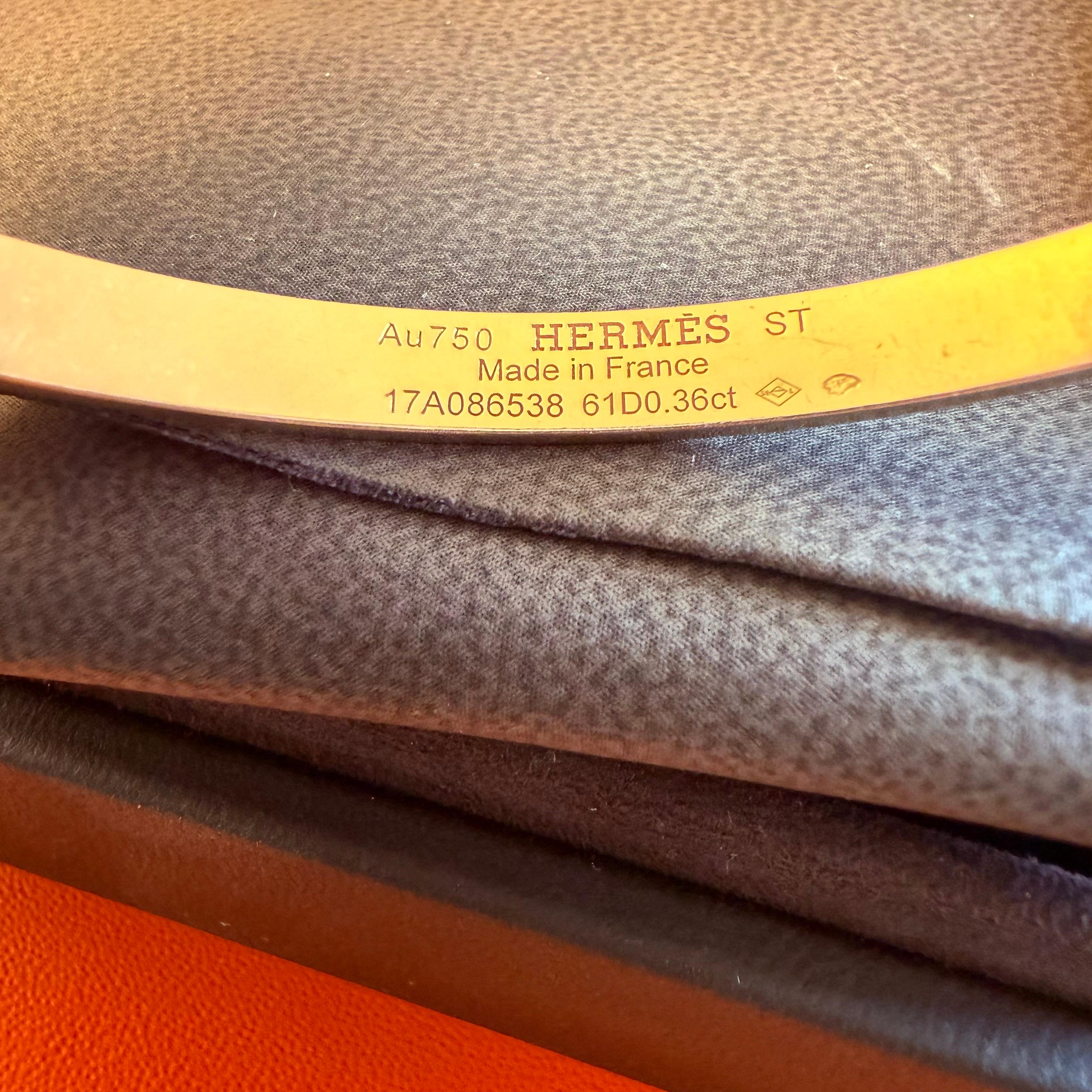 Hermes Kelly Diamond And Yellow Gold Bracelet 6