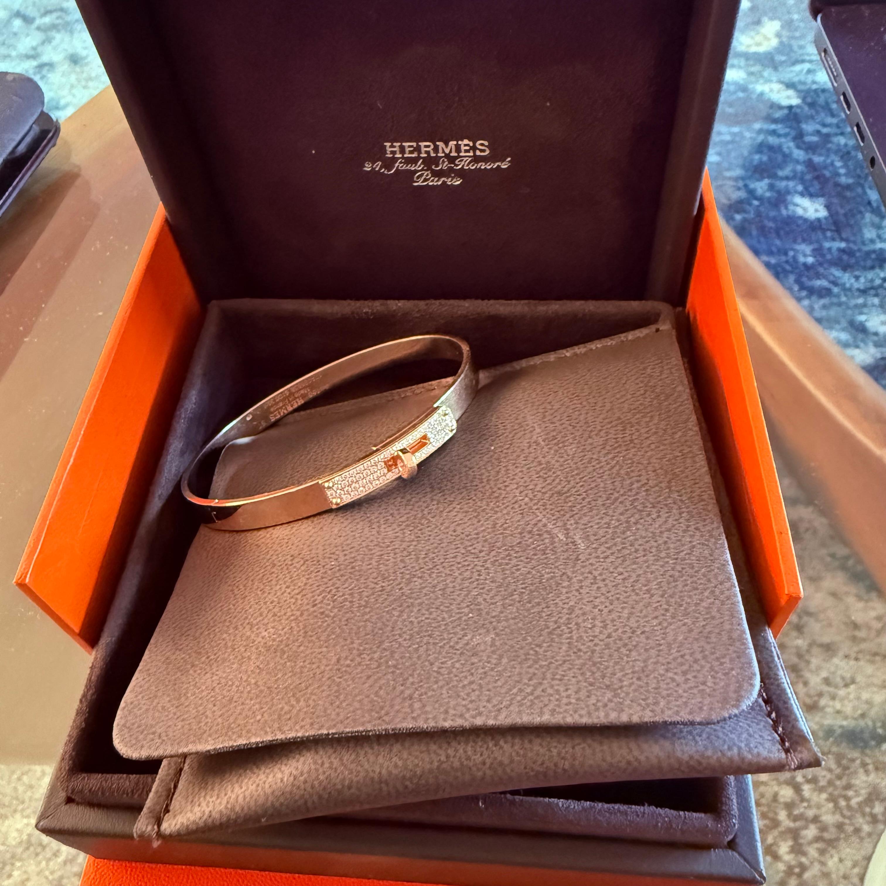 Hermes Kelly Diamond And Yellow Gold Bracelet 7