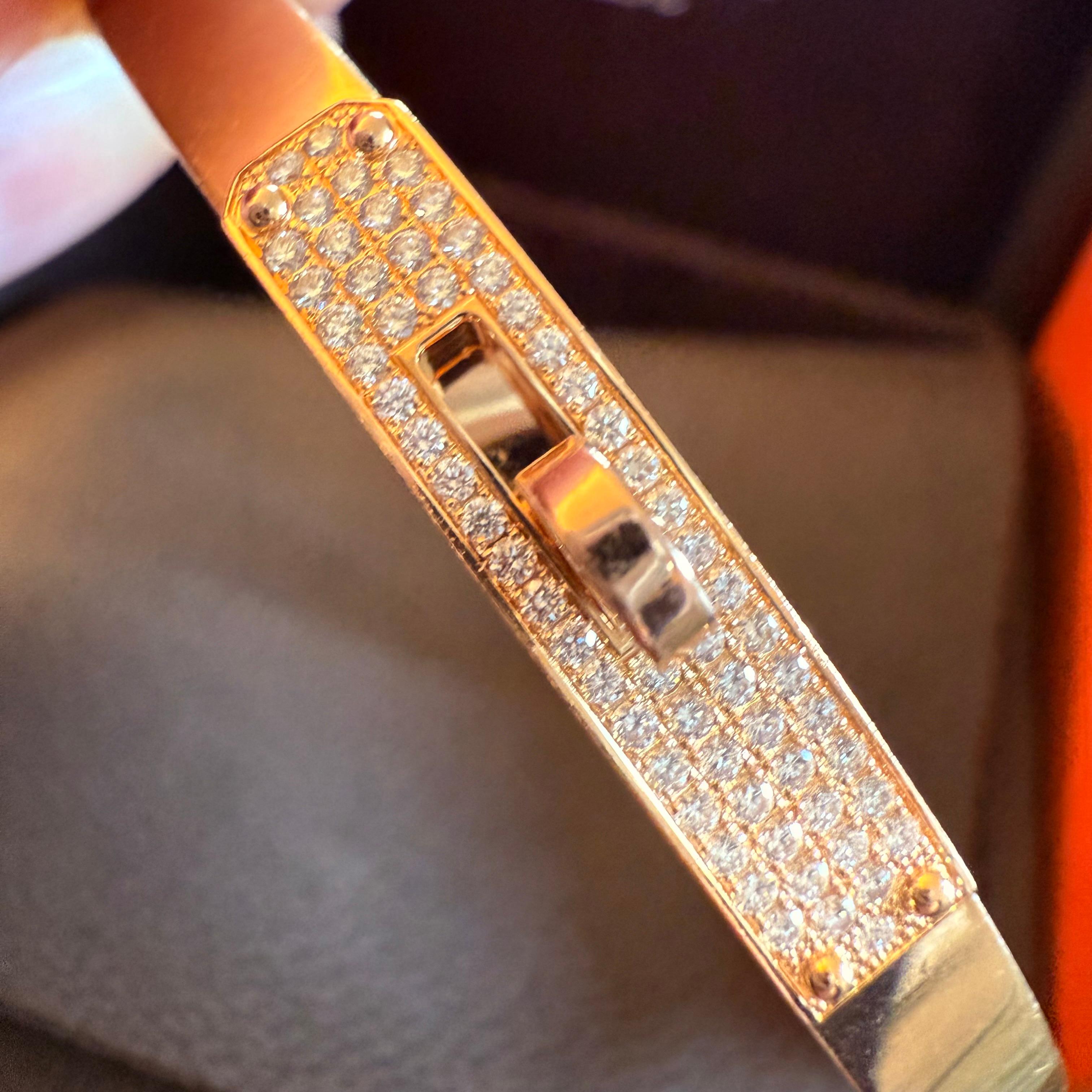 Hermes Kelly Diamond And Yellow Gold Bracelet 1