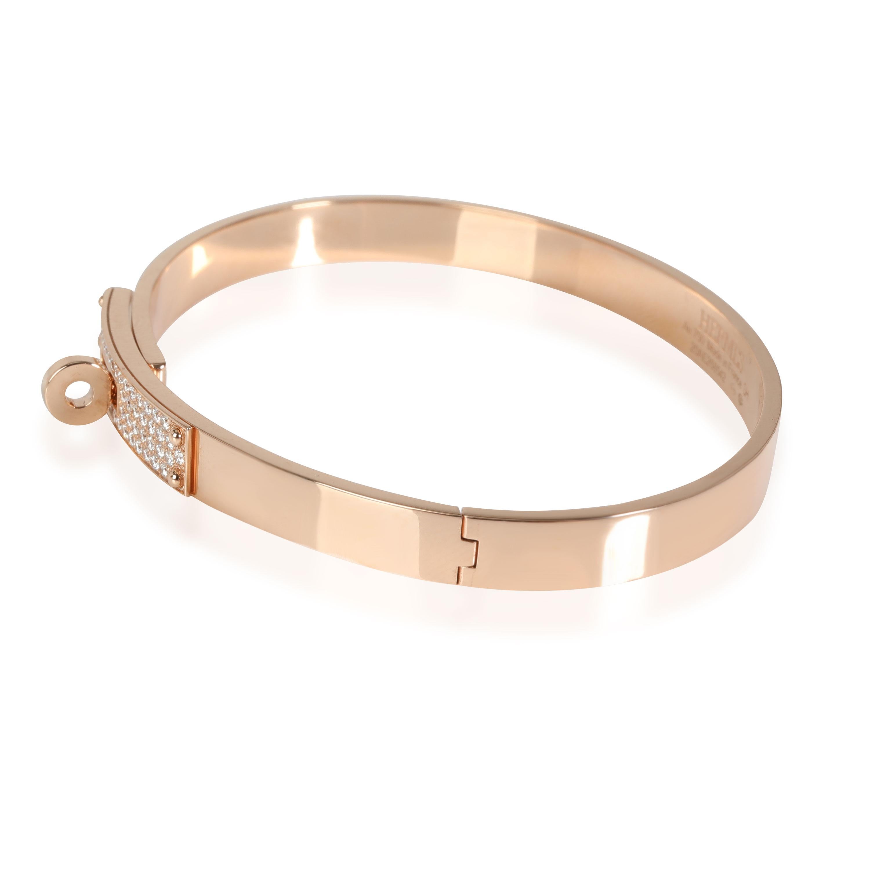 Hermès Kelly Diamant-Armband aus 18k Rose Gold 0,33 CTW Damen
