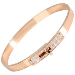 Hermès Kelly Diamant-Armband aus 18k Rose Gold 0,33 CTW