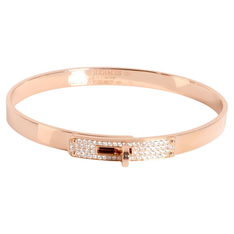 Hermès Kelly Diamond Bracelet in 18K Rose Gold Small Model 0.36 CTW For ...