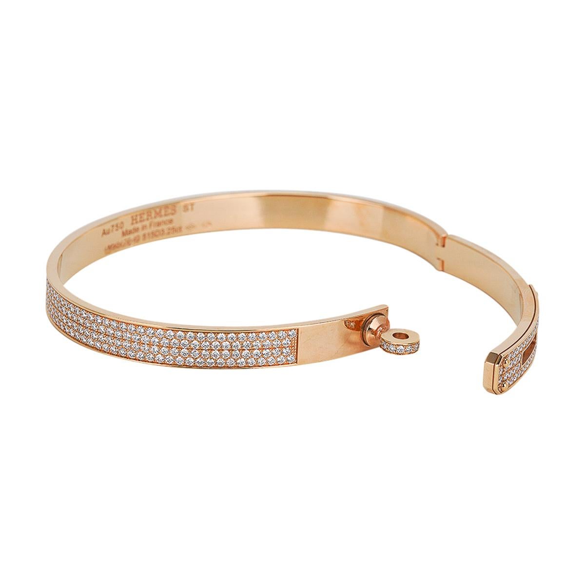 Hermes Kelly Bracelet Diamant Petit Modèle Or Blanc 18k SH en vente 5