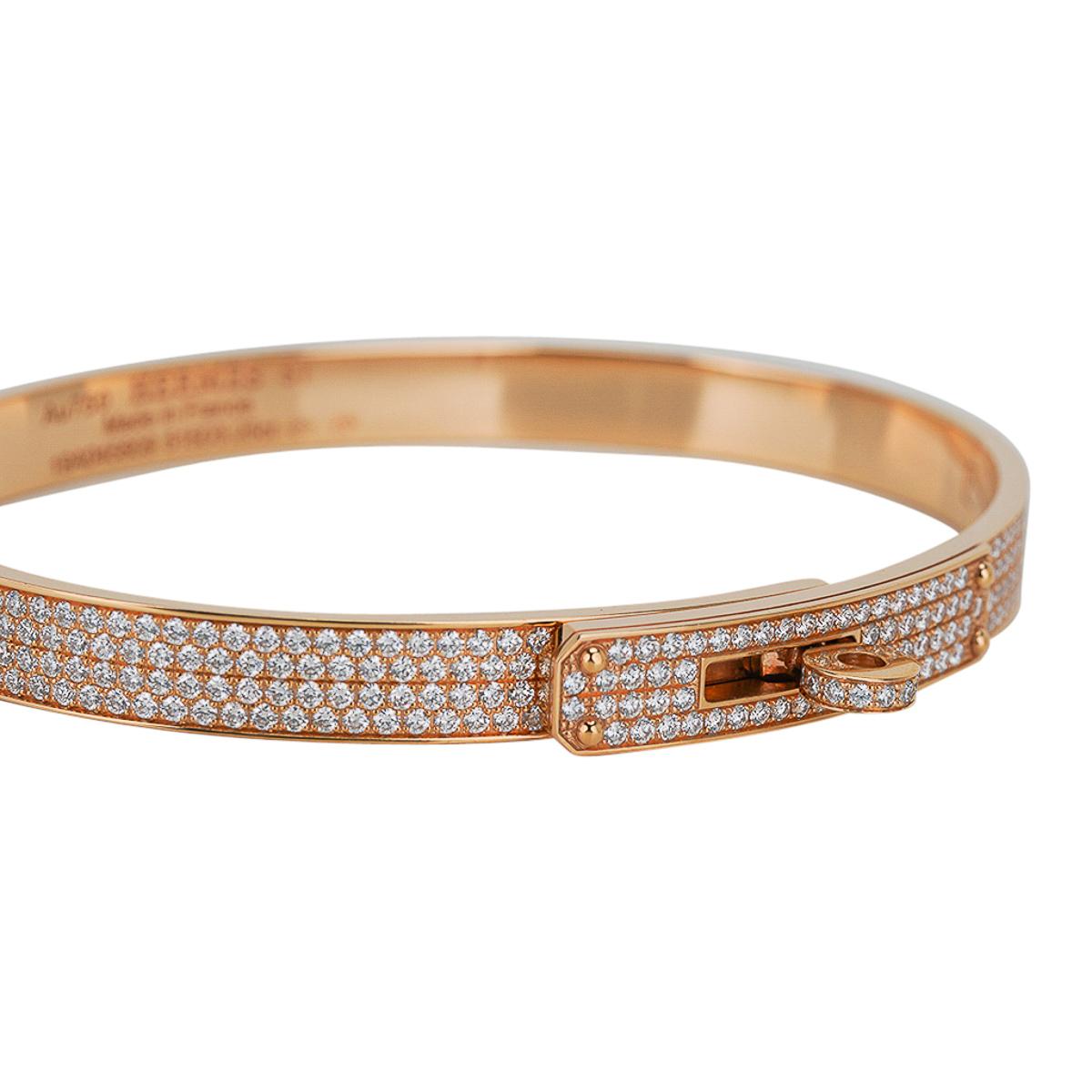 Hermes Kelly Diamant-Armband Kleines Modell 18k Weißgold SH (Brillantschliff) im Angebot