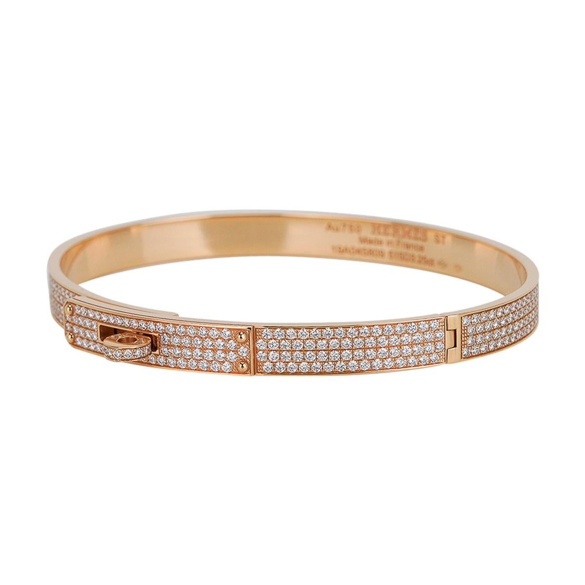 Hermes Kelly Diamant-Armband Kleines Modell 18k Weißgold SH Damen im Angebot