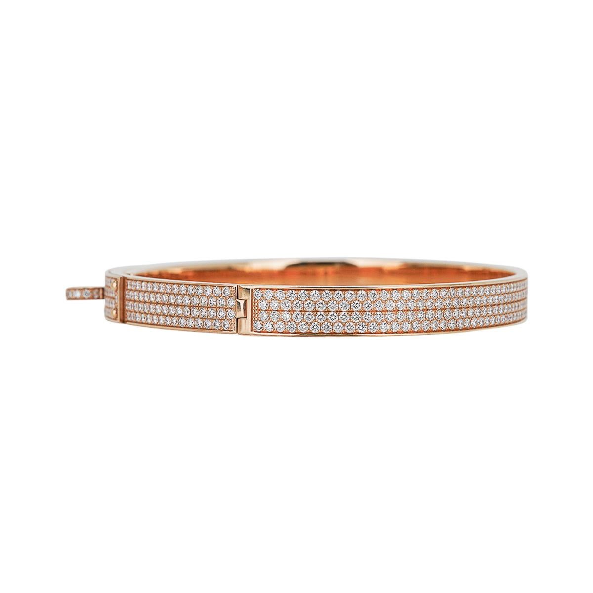 Women's Hermes Kelly Diamond Bracelet Small Model 18k White Gold SH For Sale